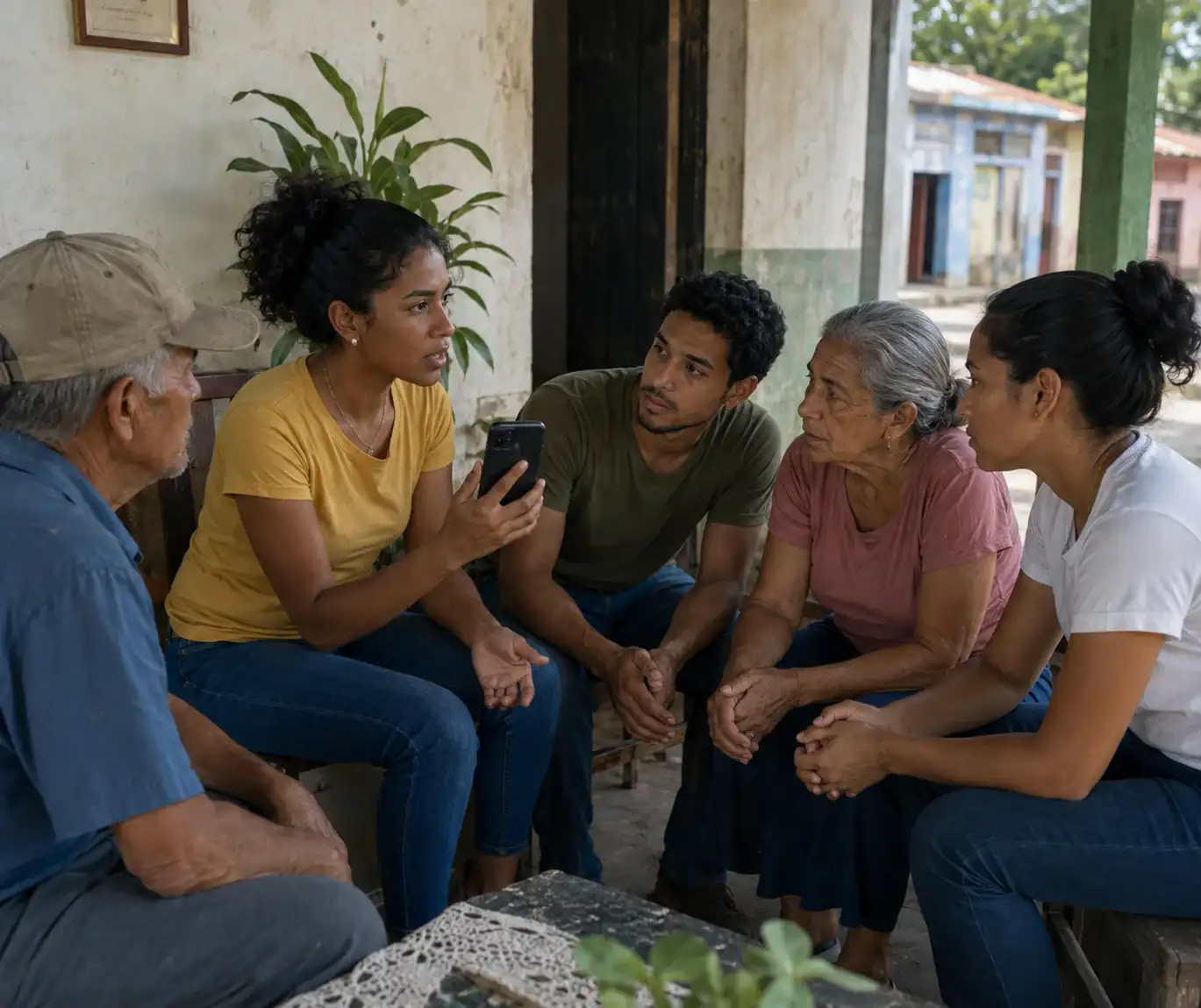 Una persona documenta el problema mientras otras prestan atención
